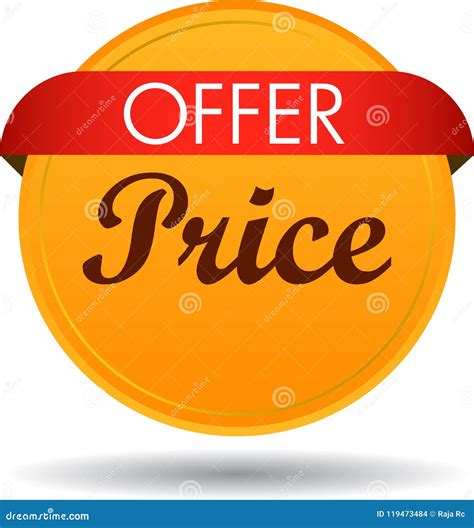 Offer Price Web Button Icon Stock Vector Illustration Of Isolated