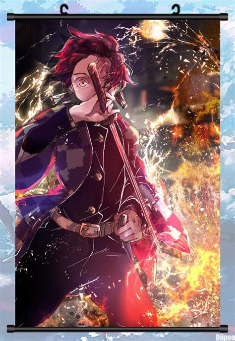 Tanjiro is a kindhearted boy who makes a living selling charcoal. Demon Slayer Wall Scroll Demon Slayer Anime Posters - Diipoo