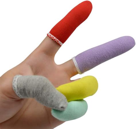 Pretyzoom 50pcs Finger Cots Cotton Finger Guards Protective Fabric