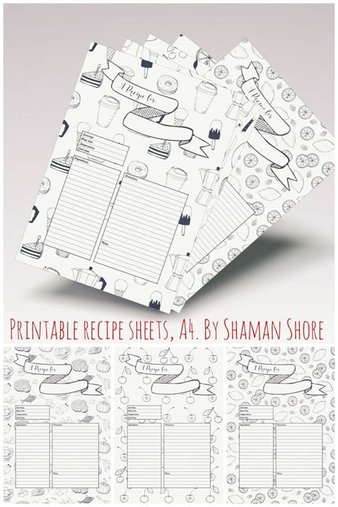 Templates and downloads for dashleigh's printable recipe cards. Recipe Template Printable, 10 Recipe Pages, Blank Recipe Book PDF | Recipe Cards A4, Recipe ...