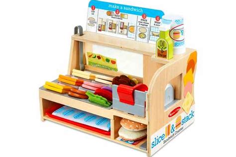 Melissa And Doug Wooden Slice And Stack Sandwich Counter Express Toy Shop