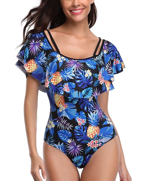 One Piece Ruffle Bathing Suit Hot Sex Picture