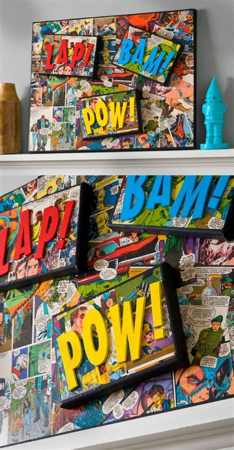 Comic Wall Art For A Kids Room Or Man Cave Book Crafts Diy Comic
