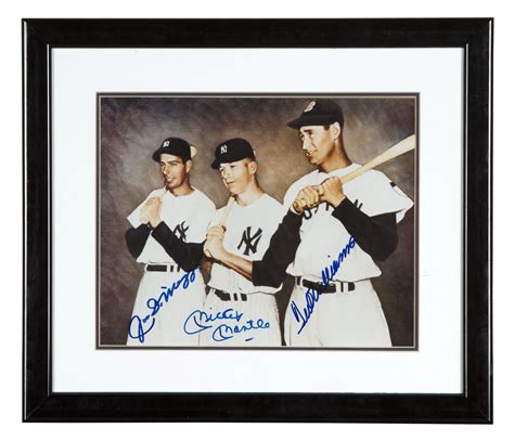 Lot Detail Joe Dimaggio Mickey Mantle Ted Williams Framed Signed