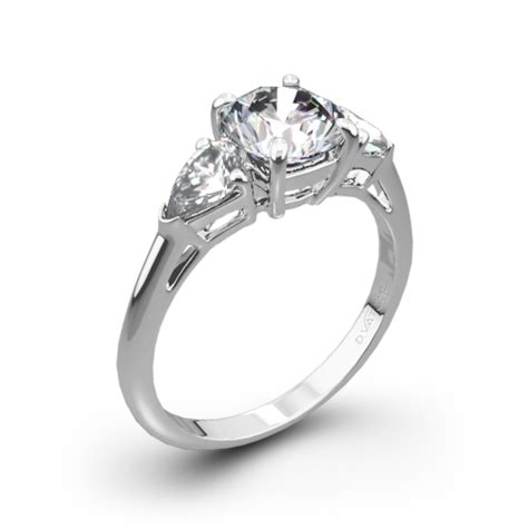 Round And Pear 3 Stone Engagement Ring 2356
