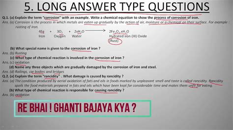 Long Answer Type Questions Science Class 10th Chapter 1