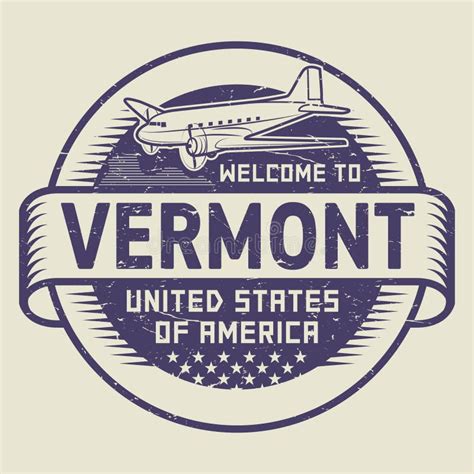 Stamp Welcome To Vermont United States Stock Vector Illustration Of