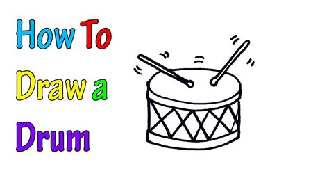 How To Draw A Drum Very Easy For Kids Step By Step Drawing Youtube
