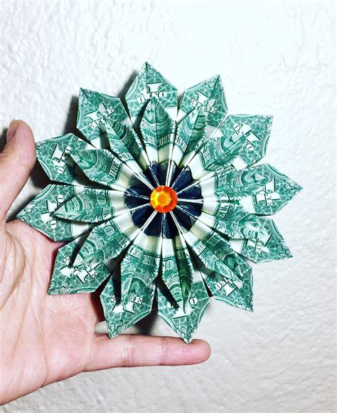 Origami Dollar Bill Flower Embroidery And Origami