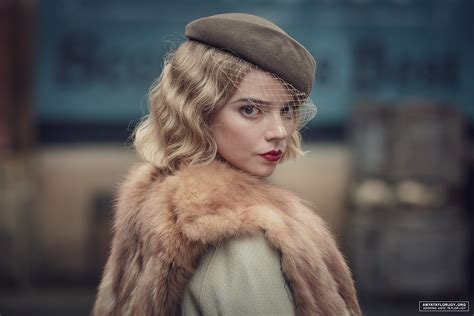 Anya Taylor Joy Women Actress Blonde Fur Lipstick Outdoors Peaky Blinders Wallpaper Resolution