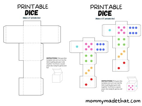 DIY Printable Paper Dice Bring Fun Games To Life Quill And Fox