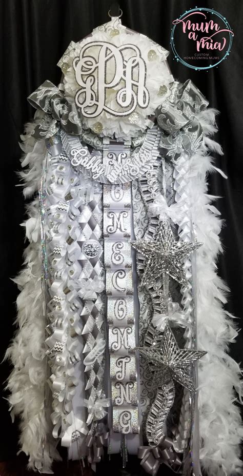 Mega Homecoming Mum For A Junior White And Silver We Ship Nationwide