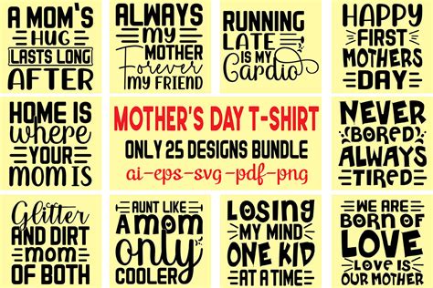 Mothers Day T Shirt Designs Bundle Graphic By Svgstore209 · Creative Fabrica
