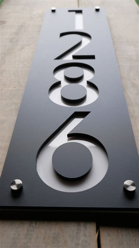 Vertical House Address Sign Plaque Modern House Numbers Etsy House