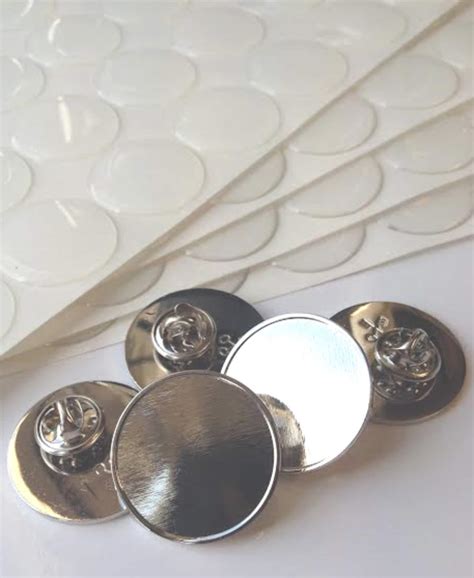 Superior Nickel Finish Pin Badge With 25mm Round Clear Domes Etsy
