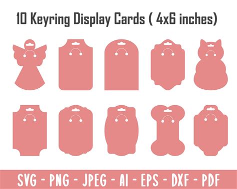 10 Keyring Display Card Bundle SVG Keyring Display Card | Etsy