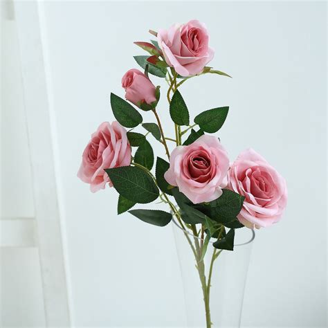 efavormart pack of 2 33 silk long stem roses faux flowers rose bouquet