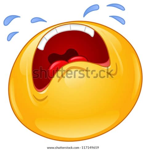 Emoticon Crying Out Loud Stock Vector Royalty Free 117149659