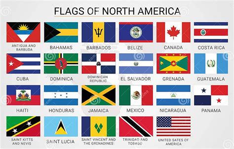 Flags Pack Of North America Vector Illustration Of Central America