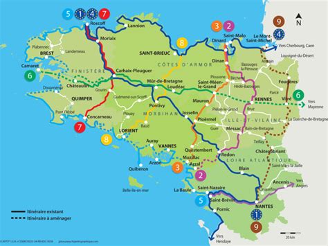 Carte Des Voies Vertes Et Pistes Cyclables En Bretagne Pistes Cyclables