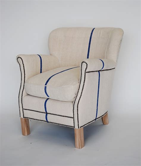 Choose and order your favorite online. Blue striped cream linen armchair | Hire & Rental ...