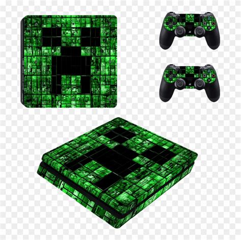 Ps4 Slim Skin Minecraft Green Creeper Face Ps4 Skins Minecraft Hd