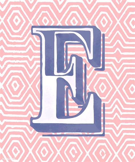 Capital Letter E Vintage Typography Style Free Image By