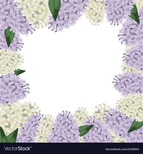 Lilac Border Vector Image On Vectorstock In 2020 Lilac Lilac Flowers
