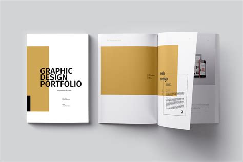 Psd Portfolio Template On Yellow Images Creative Store