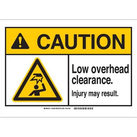 Buy Brady 144000 Caution Low Overhead Clearance Sign Mega Depot