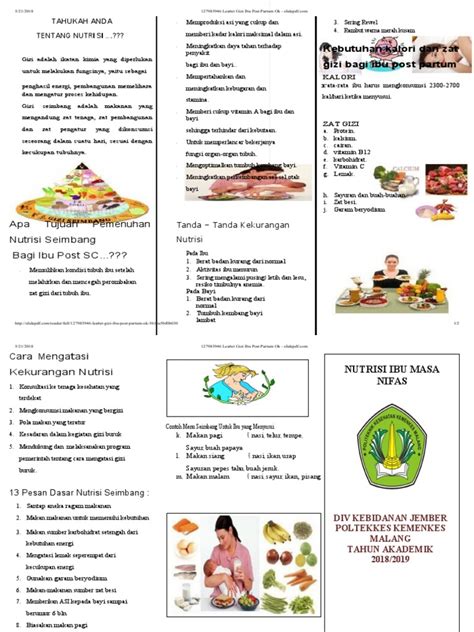 Leaflet Nutrisi Ibu Nifas Pdf