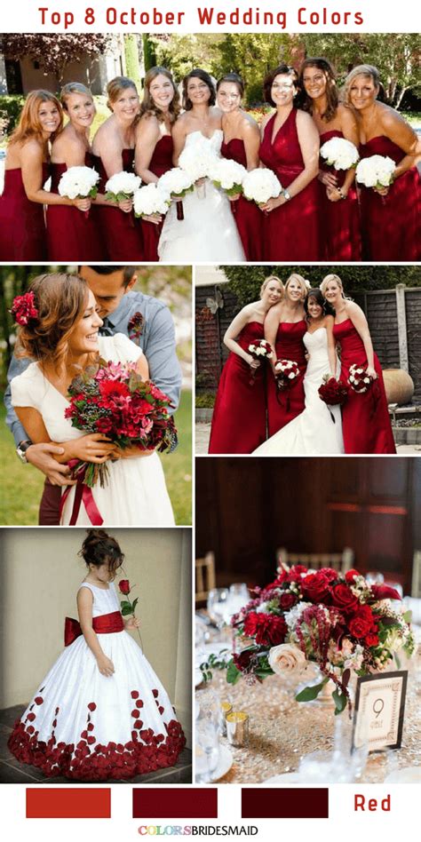 Top 8 October Wedding Colors To Steal Wedding Colors Red Red Wedding
