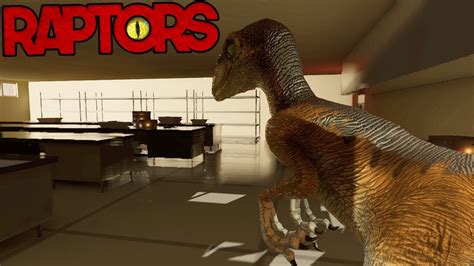 Raptors 4 Jurassic Park Cena Da Cozinha Kitchen Dos Raptores