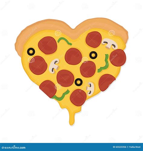 Pizza Love Stock Vector Illustration Of Delicious Baked 65523356