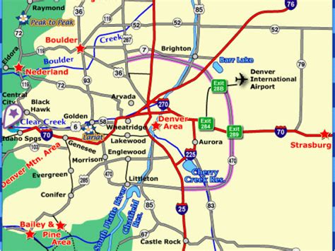 Colorado Points Of Interest Map Towns Within One Hour Drive Of Denver
