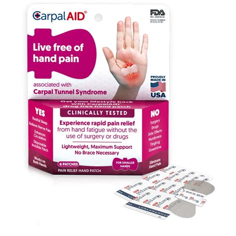 Carpal Tunnel Relief By Carpal Aid Self Adhesive Patch Relieve