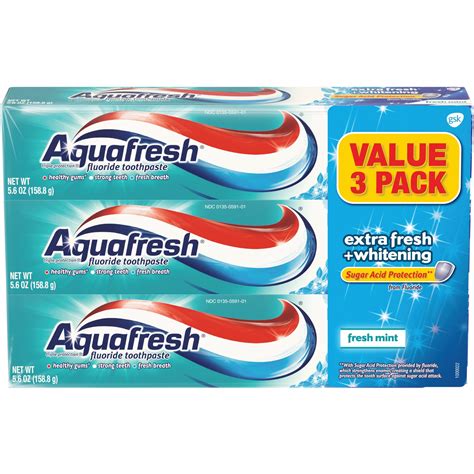 Aquafresh Extra Fresh Plus Whitening Fluoride Toothpaste 56 Oz 3