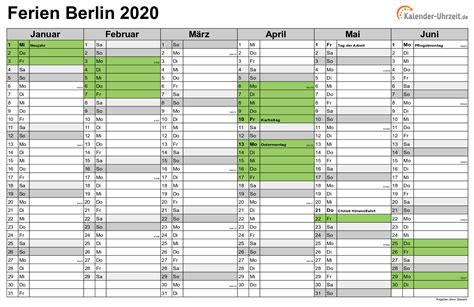 Ferien Berlin 2020 Ferienkalender Zum Ausdrucken