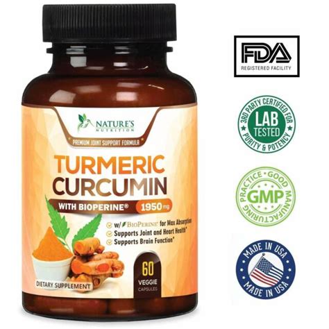 Turmeric Curcumin Capsules Max Potency With Bioperine Black Pepper