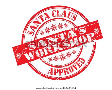 Stamp Text Santas Workshop Santa Claus Stock Illustration 468409664