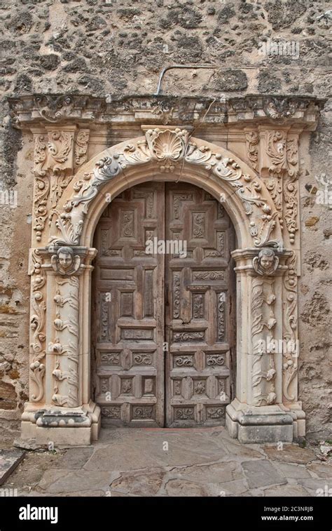 Door To Blessed Sacrament Chapel At Mission San Jose In San Antonio
