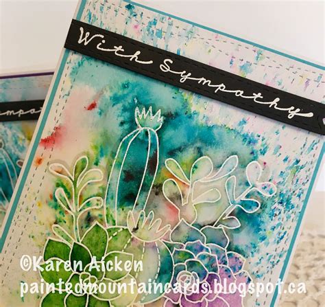 Painted Mountain Cards Colorburst Succulent Sympathy Card Duo