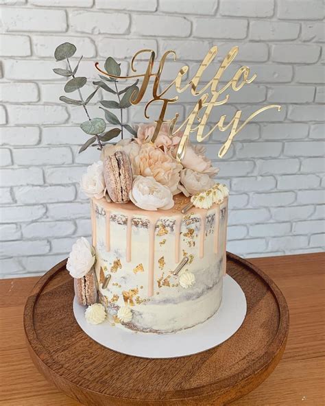 Love This Hello Fifty Gold Mirror Topper We Made On Gorgeous Cake By