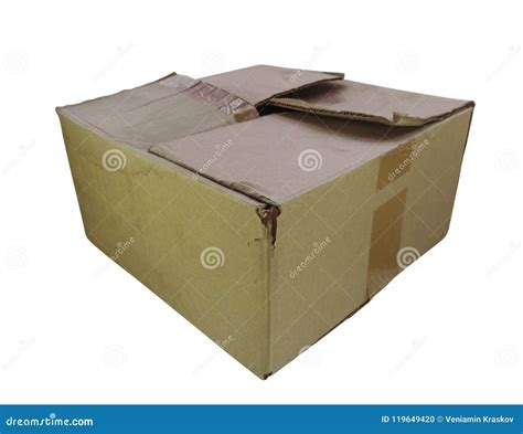 Old Cardboard Box Isolated Stock Photo Image Of Moving 119649420