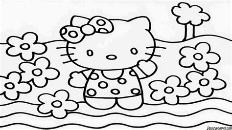 Gambar Hello Kitty Untuk Diwarnai