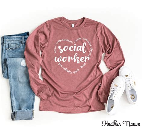 Social Worker Long Sleeve T Shirt Social Worker Long Sleeve Etsy
