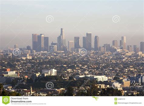 Skyline Of Los Angeles Stock Photo Image Of Center