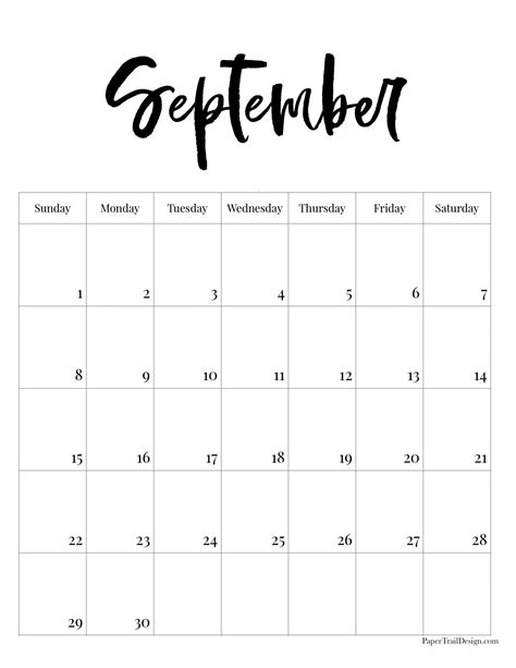 2024 Free Printable Monthly Calendar Paper Trail Design