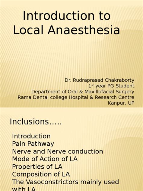 Local Anaesthesia Basics Myelin Nerve