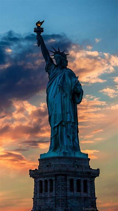 Liberty Statue Sunset Wallpapers York Phone Mobile